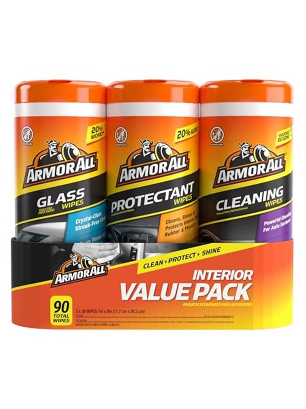 Car Interior Value Pack, 90 Count, Auto Cleaning Wipes